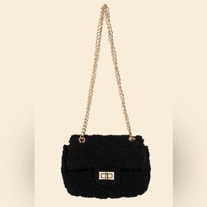 Fame Faux Fur Rectangle Crossbody Bag